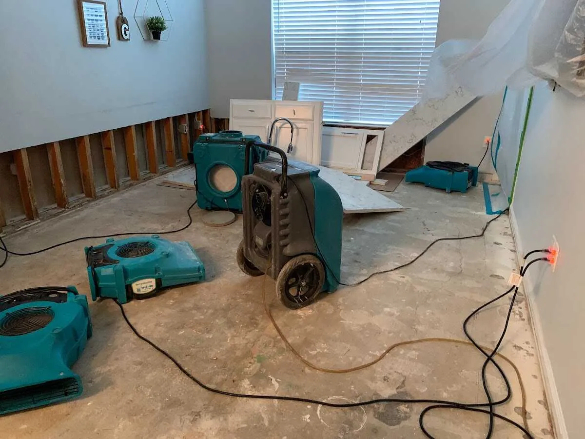 Dehumidifier in flood-cut room for Water Extraction & Removal in Upper Darby